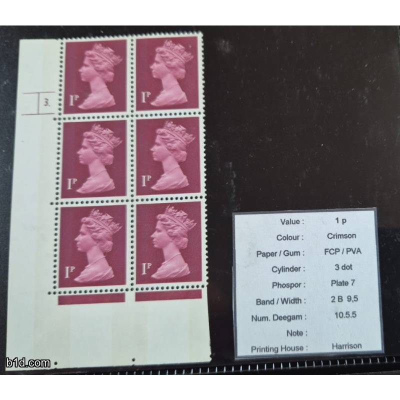 1 p FCP/PVA block 6 cyl 3 dot  MNH