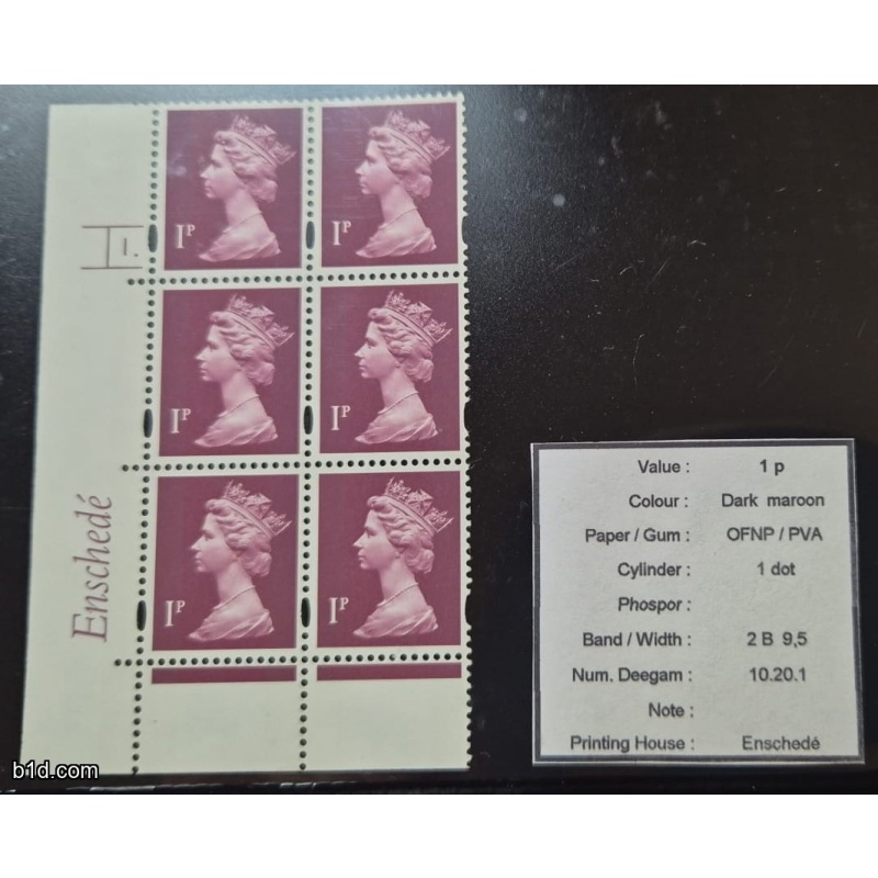 1 p OFNP/PVA block 6 cyl 1 dot  MNH