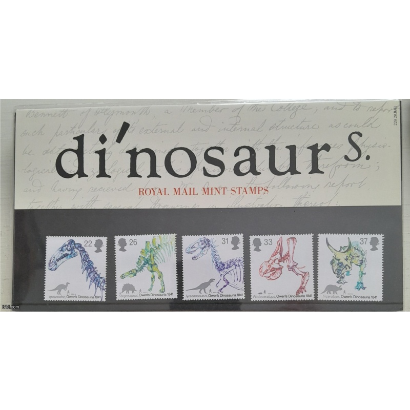 1991 - 150th Anniversary of Dinosaurs' Identification by Owen. GB Presentation Pack No 220