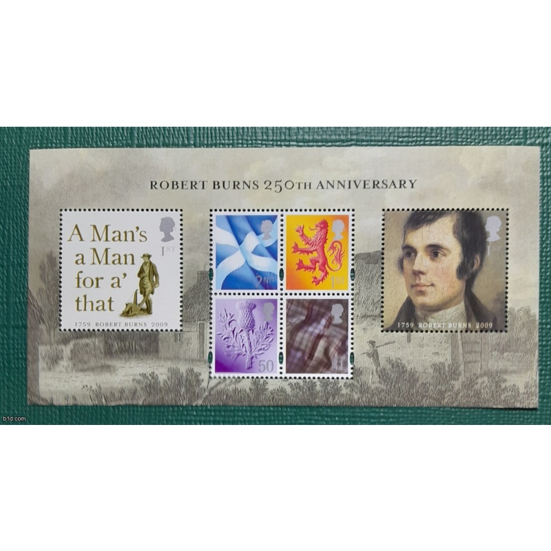 Robert Burns 250th Anniversary 2009 Mini Sheet MNH