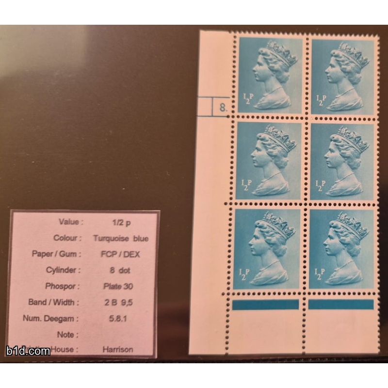 1/2 p FCP/DEX block 6 cyl 8 dot  MNH