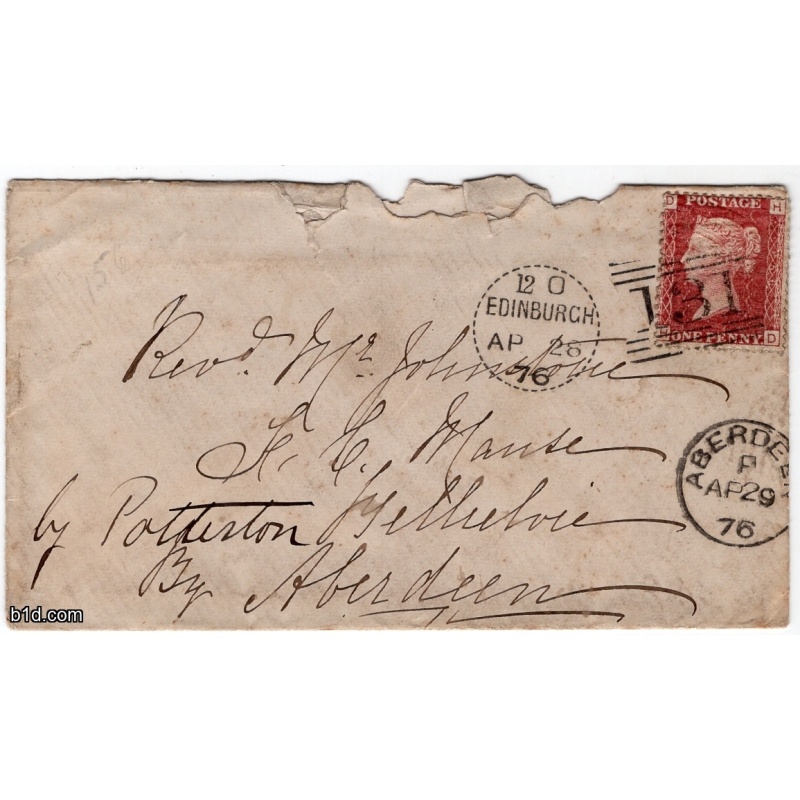1870 Penny red plate 159 HD cover with Dotted Edinburgh 131