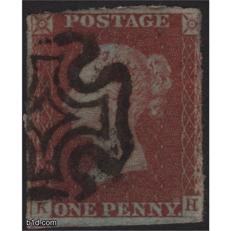 1842 Penny Red Imperf Plate 23 KH SG 8 Scott 3