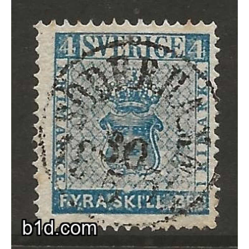 Sweden 1855 4Sk.Bco Blue SG2 fine cds used