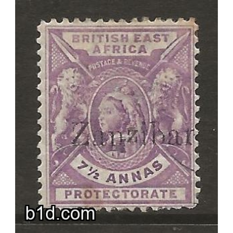 Zanzibar 1896 7½a Mauve, SG46, G-F/M/M