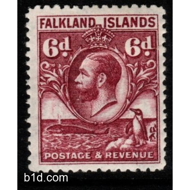 FALKLAND ISLANDS SG121 1929 6d PURPLE MTD MINT