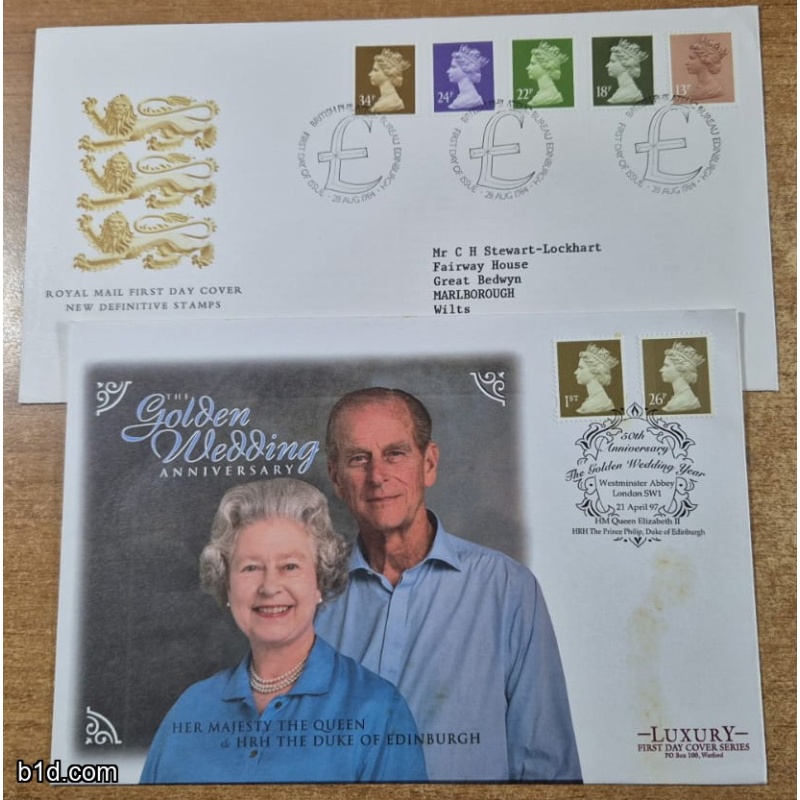 1984 and 1997 2 First Day Cover machin