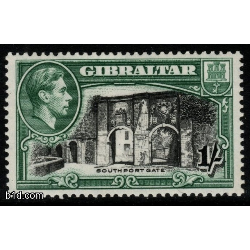 GIBRALTAR SG127a 1938 1/= BLACK & GREEN p13½ MTD MINT