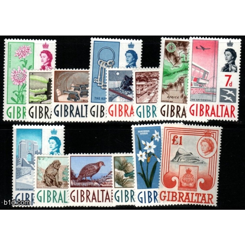 GIBRALTAR SG160/73 1960 DEFINTIVE SET MNH