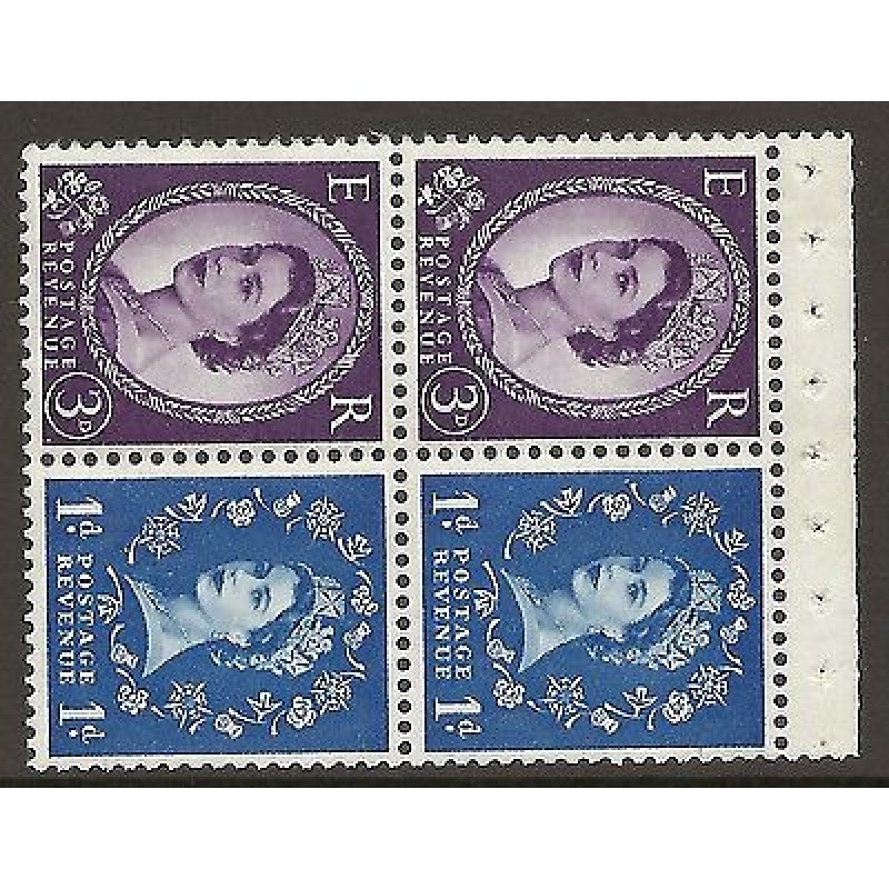 SB58 Wilding booklet pane 9.5mm Phos Crowns Right perf type AP UNMOUNTED MNT MNH