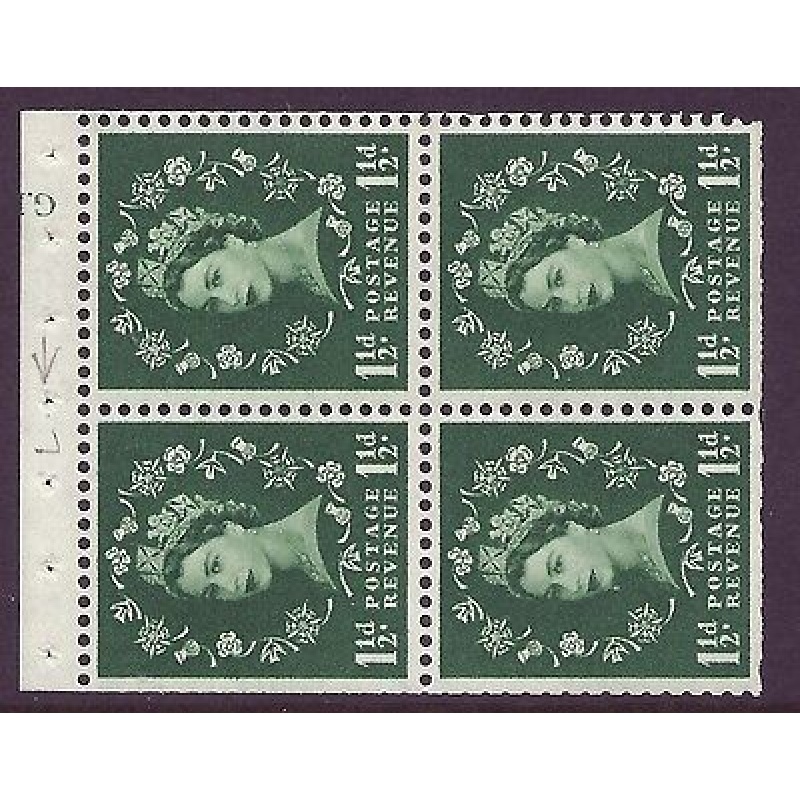 SB68 Wilding booklet pane Crowns Cream cyl G17 perf type I UNMOUNTED MNT MNH