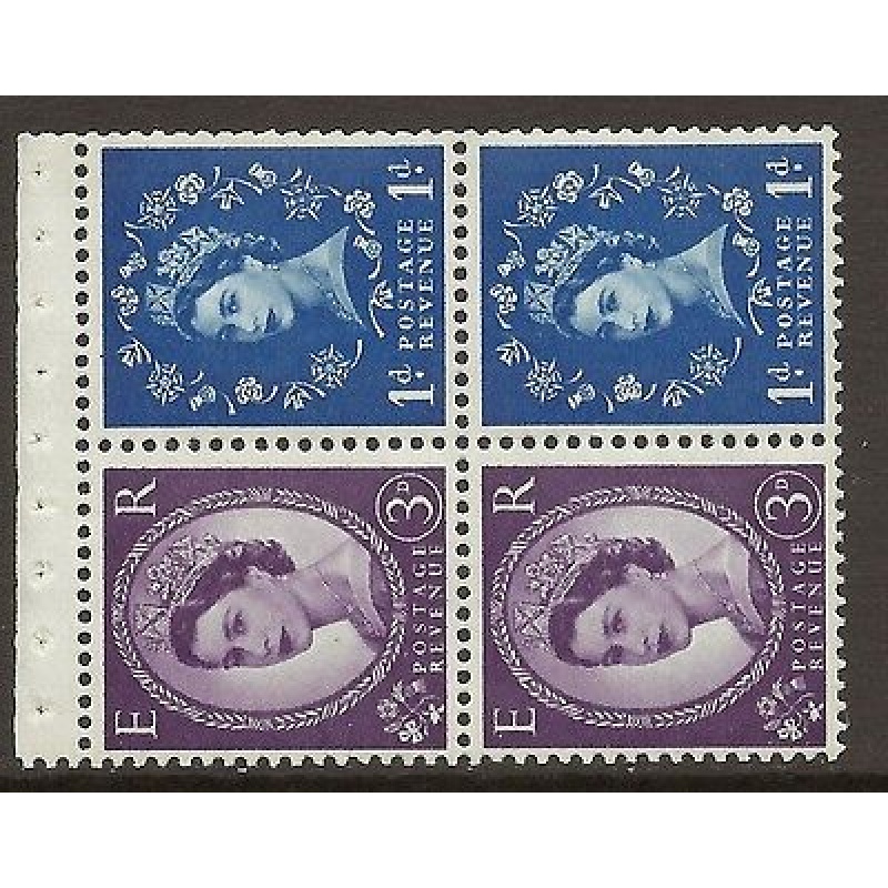 SB56 Wilding booklet pane 9.5mm Phos S W left perf type AP UNMOUNTED MNT MNH