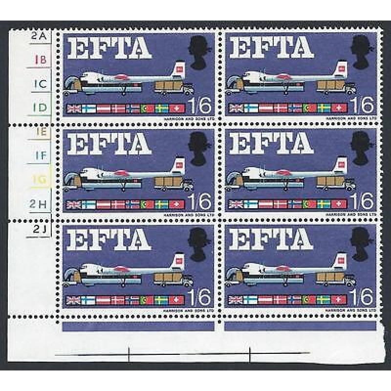 Sg 716j 1967 EFTA 1 6 (Ord) Cylinder Block With Listed Flaw UNMOUNTED MINT