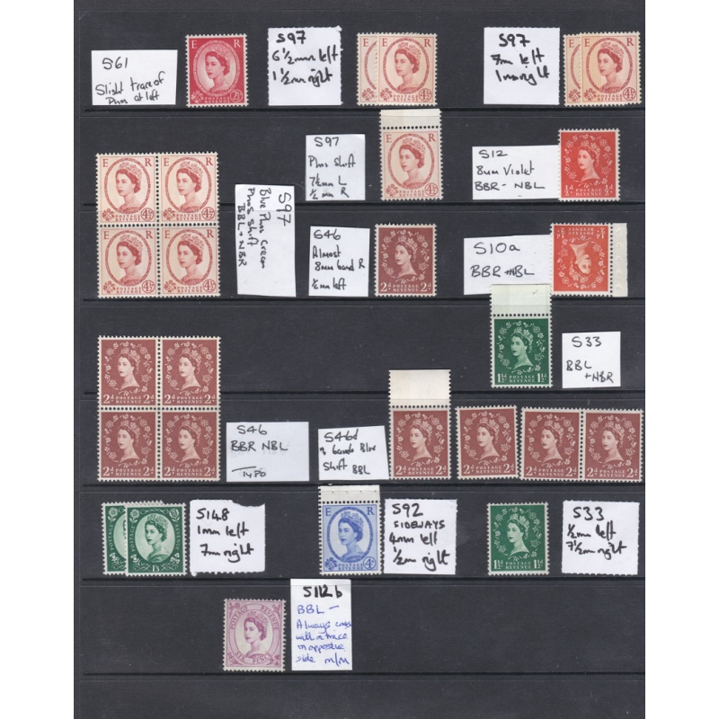 Page of almost phosphor varieties - See Description - UNMOUNTED MINT