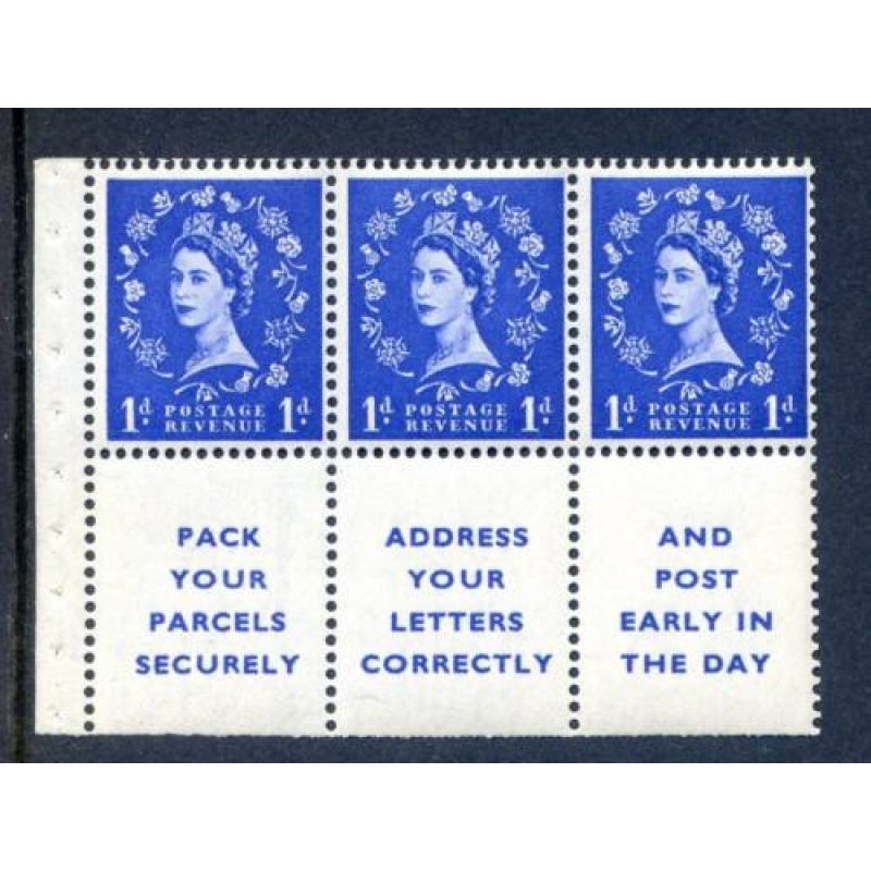 QE2 1d Advertising Booklet Pane SGSB29 Unmounted Mint