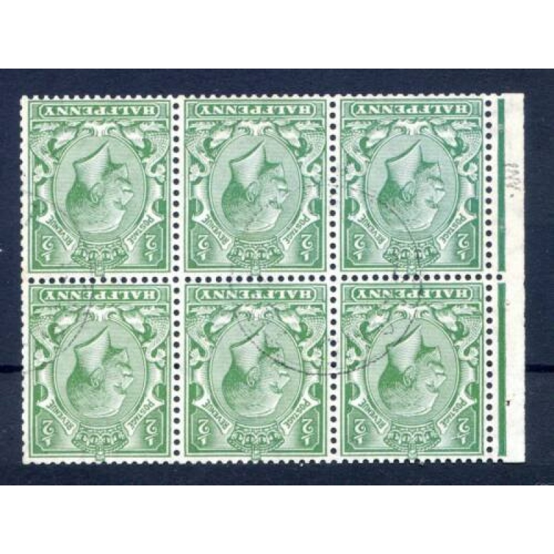 KGV 1 2d Green Booklet Pane SGNB16ae Fine Used