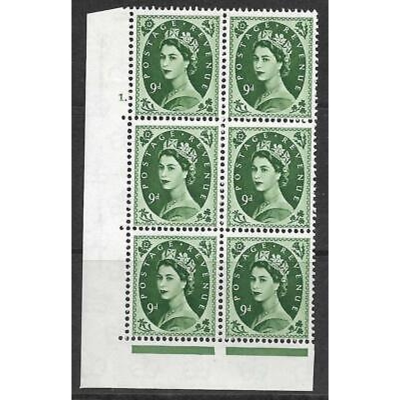 9d Wilding Multi Crown on Cream Cyl 1 Dot perf A(E I) UNMOUNTED MINT