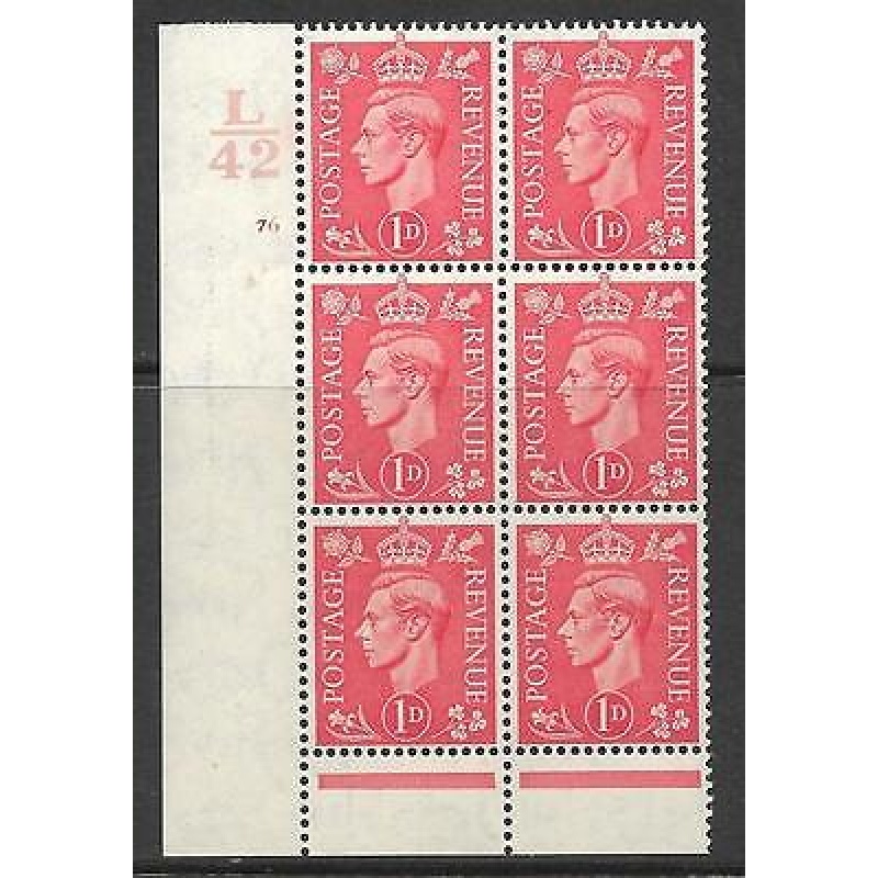 1d Pale scarlet L42 76 No Dot perf 6(I P) UNMOUNTED MINT MNH