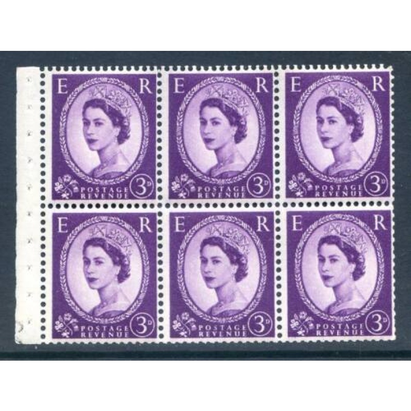 QE2 3d Deep Violet SG592l Unmounted Mint Booklet Pane