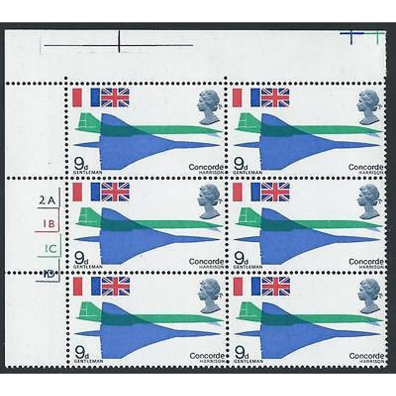 1969 Concorde 9d Top Left Cylinder Block - MNH