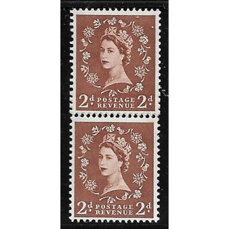 S42b 2d Crowns Graphite watermark Vertical Coil join UNMOUNTED MINT