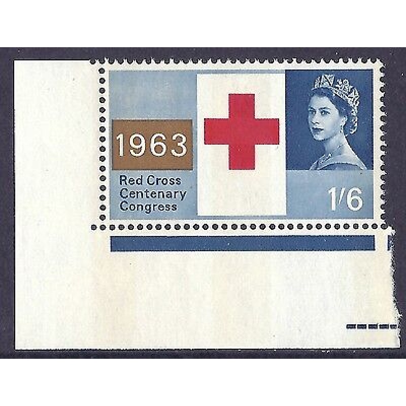 1963 1 6 sg644pa Narrow Band Red Cross Phosphor corner marginal single MNH