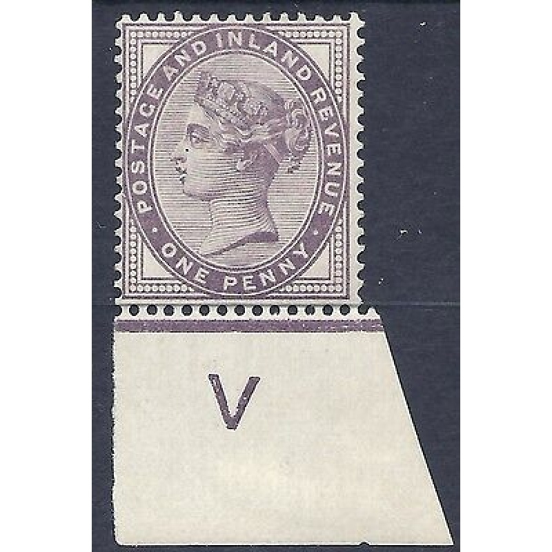 1d lilac control V imperf single MOUNTED MINT