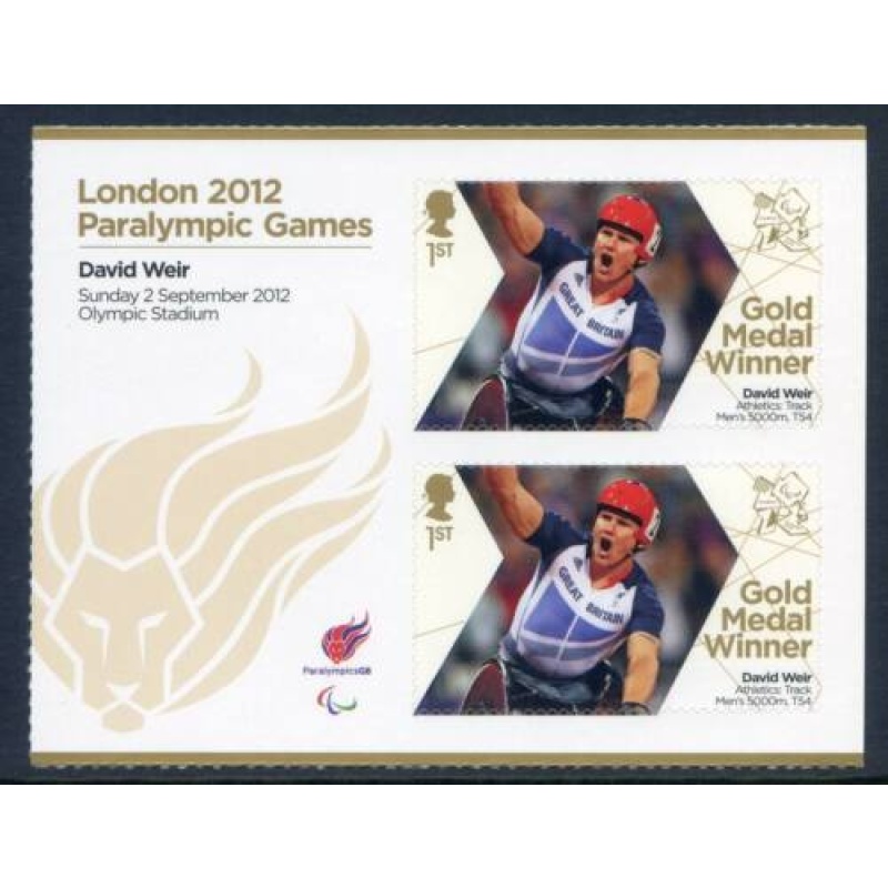 GB London 2012 Paralympics David Weir Gold 1st Class MNH SG3386a