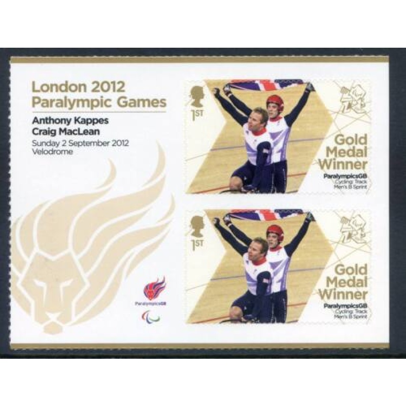 GB London 2012 Paralympics Kappes  Maclean Gold 1st Class MNH SG3383a