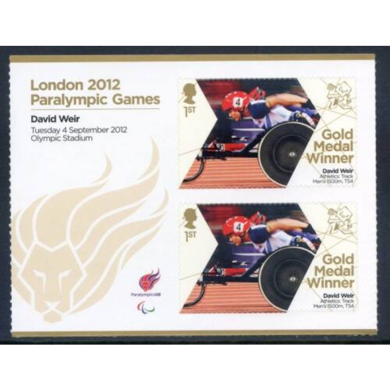 GB London 2012 Paralympics David Weir Gold 1st Class MNH SG3393a