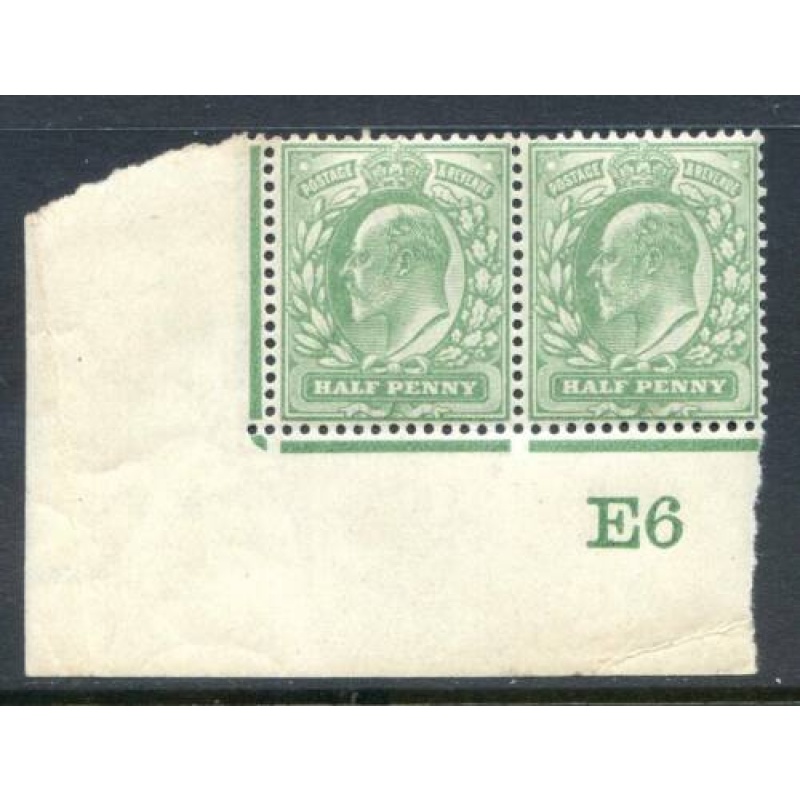 KEV11 1 2dn  Pale Gree E6 (I) Unmounted Mint Control Pair