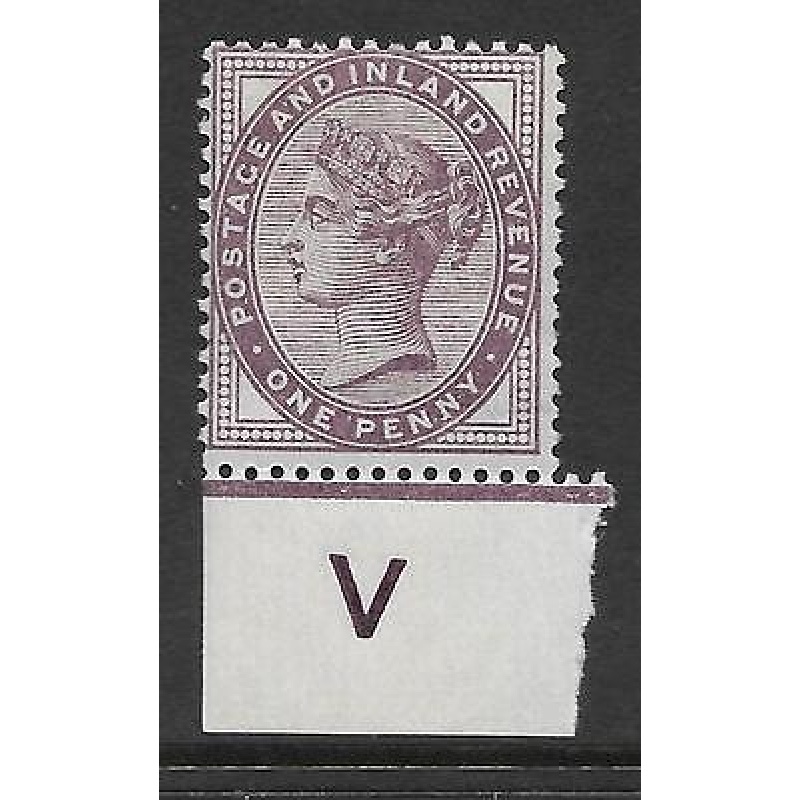 Sg 172 1d lilac control V imperf Single UNMOUNTED MINT