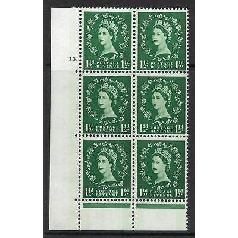 1d Blue Phosphor on Cream cylinder 15 Dot perf C(E P) UNMOUNTED MINT MNH