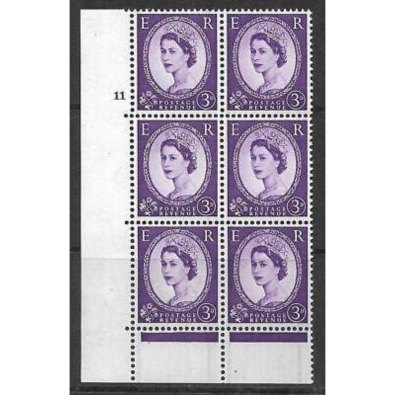 1958 3d Crowns Graphite cylinder 11 No Dot perf type C(E P) UNMOUNTED MINT MNH