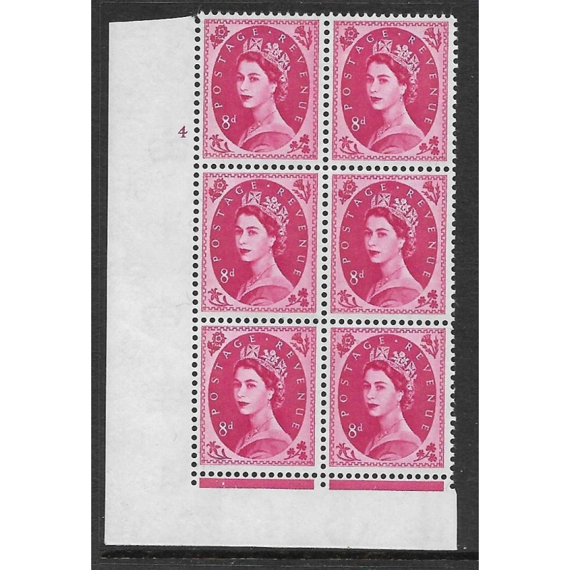 S123a 8d Wilding Violet Phos 9.5mm cyl 4 No Dot perf type B(I E) UNMOUNTED MINT