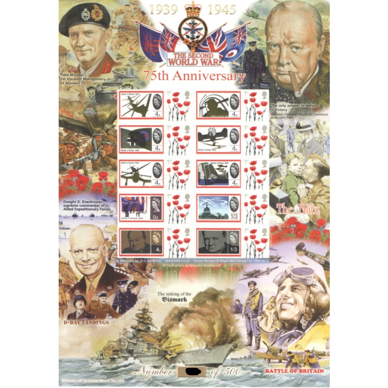 BC-439 2014 History of Britain 105 WWII No. 45 sheet U M