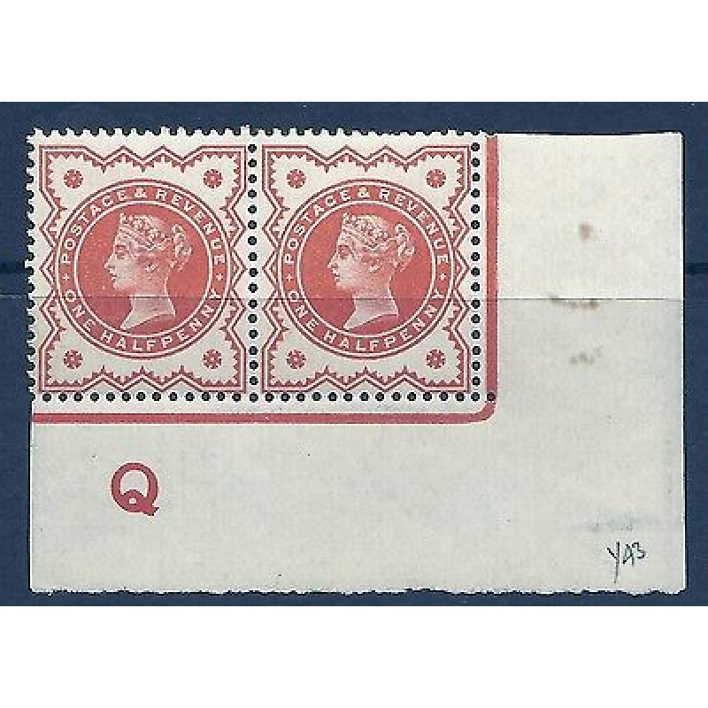 d Vermilion Control Q imperf pair UNMOUNTED MINT