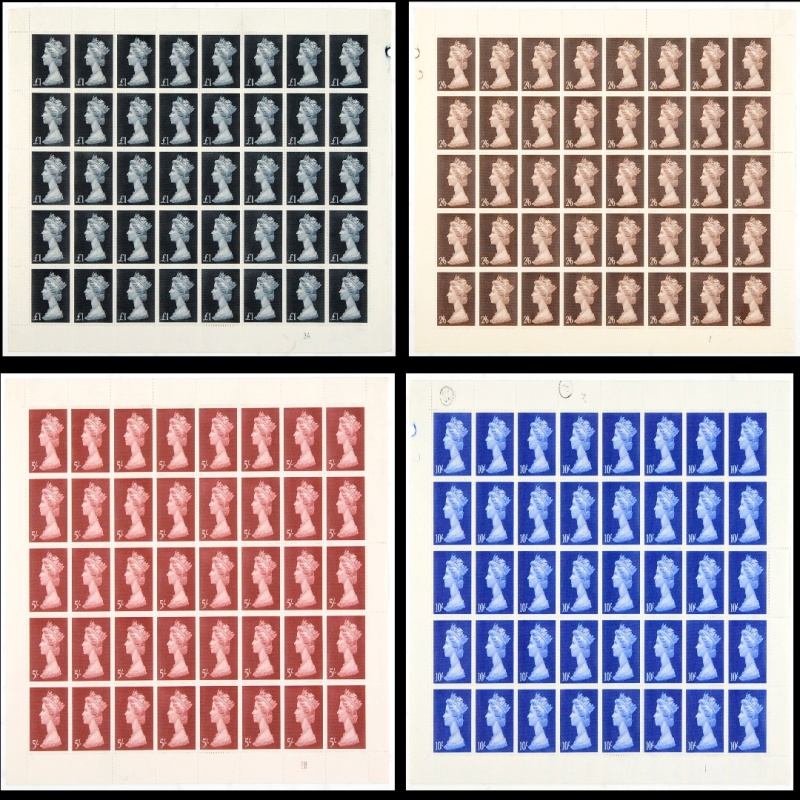 Sg787-790 Hi-value machin set of sheets UNMOUNTED MINT MNH