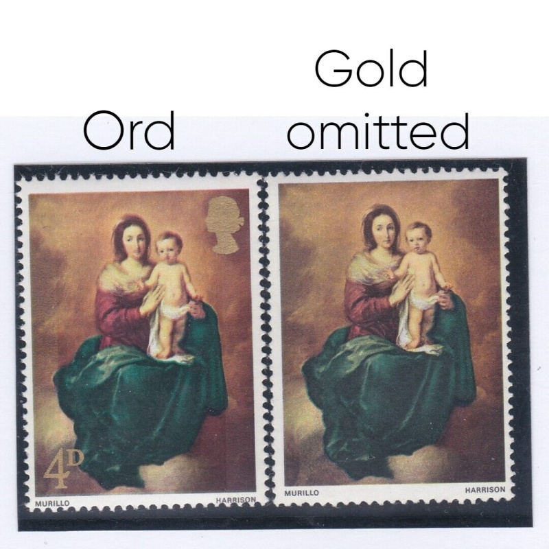 1967 Xmas 4d missing gold queens head & value UNMOUNTED MINT