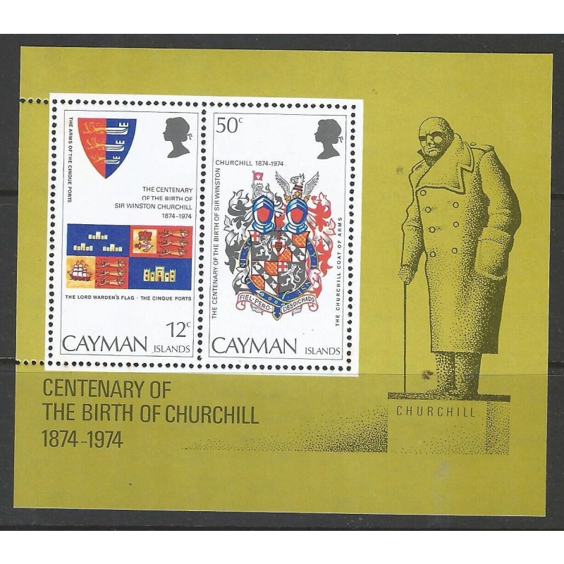 Cayman Islands - Sg MS382- Birth Centenary of Sir Winston Churchill 1974 MNH