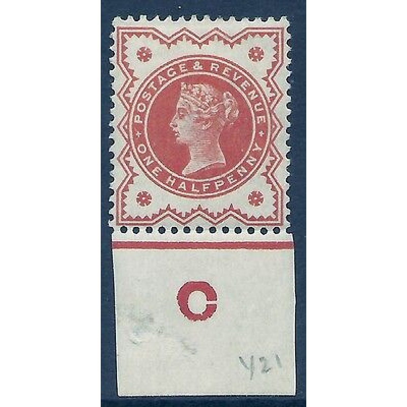 d Vermilion Jubilee control C For O imperf single MOUNTED MINT