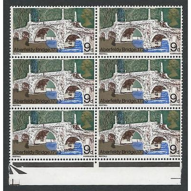 1968 Bridges 9d Listed Flaw - Restall Redrawn R18 4 - MNH