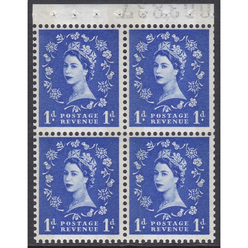 SB44a Wilding booklet pane Blue phos crowns Right perf type I UNMOUNTED MNT