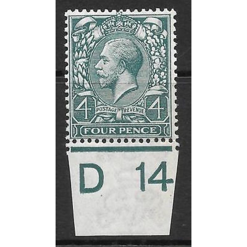 N23(4) 4d Slate Green Royal Cypher Control D14 imperf UNMOUNTED MINT