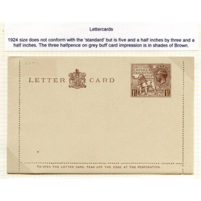 British Empire Exhibition 1 1 2d 1924 Letter Card Unused