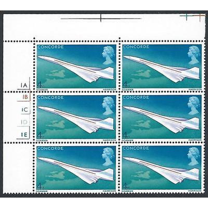 1969 Concorde 4d Top Left Cylinder Block With Varieties - MNH