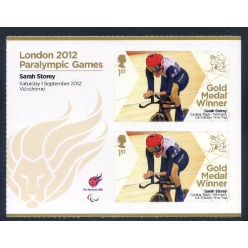 GB London 2012 Paralympics Sarah Storey Gold 1st Class MNH SG3379a