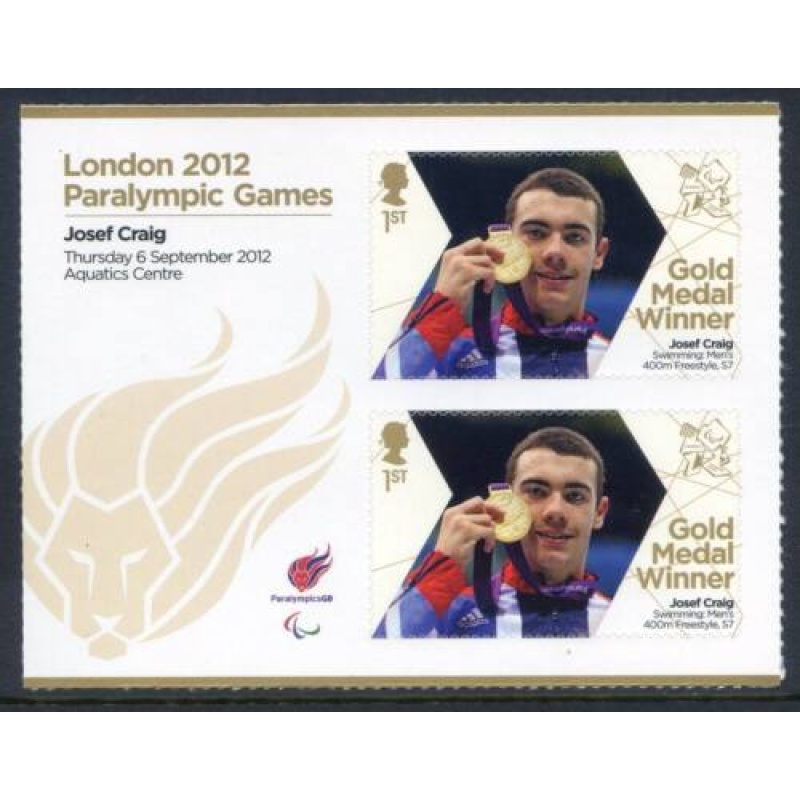 GB London 2012 Paralympics Josef Craig Gold 1st Class MNH SG3399a