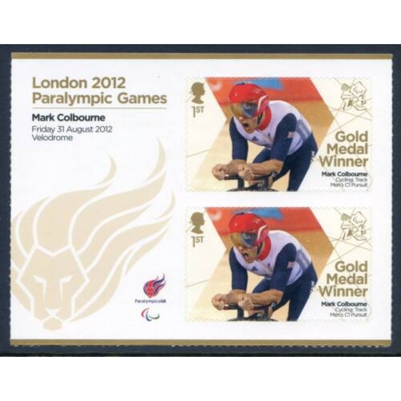 GB London 2012 Paralympics Mark Colbourne Gold 1st Class MNH SG3374a