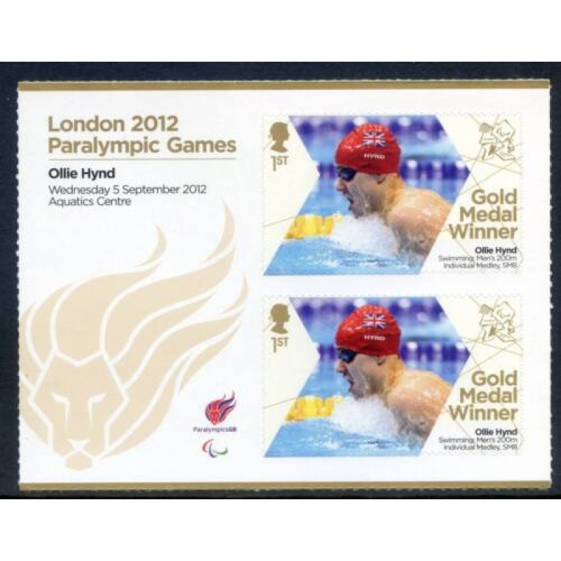 GB London 2012 Paralympics Ollie Hynd Gold 1st Class MNH SG3395a